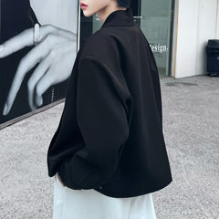 Threebooy Mens Suit Shoulder Pad Business Casual Jacket Spring Elegant British trend Collarless Jacket Old Money Men'S Clothing 2025 New