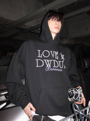 Threebooy 【JH HOMME】letter print pearl hooded na1560
