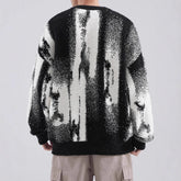 Threebooy Ink Graffiti Collision Color Sweater Men Autumn Winterr Warm Thick Knitting Tops Hip Hop Loose Knitwear Y2K Pullover Streetwear