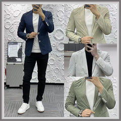 Threebooy Spring Autumn Man Suits Business Casual High Quality Long Sleeves Jacket Tops Light Ripe Style Men's Small Suit Coat Streetwear