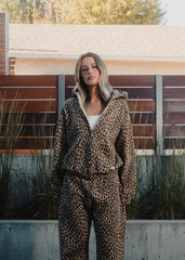Threebooy 2000s Retro Leopard Print Hooded Sweater American Lined With Plush Winter Warm Zipper Shirt Oversized Unisex Clothing