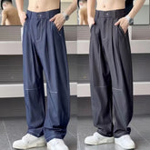 Threebooy Advanced Hanging Thin Jeans Men Casual Loose Curved Knife Pants Summer Fashion High Street Comfortable Denim Trousers Streetwear