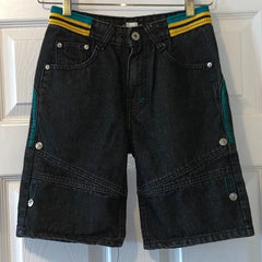Threebooy 2000s American Street Embroidery High Waist Washed Oversized Denim Shorts Harajuku Retro Trendy Brand Jeans Men Goth Punk Shorts