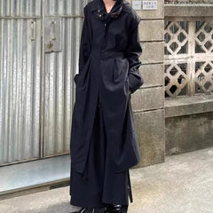 Threebooy Men Windbreaker Y2k Dark Slim Waisted Medium-Length Thin Shirt Japanese Streetwear Fashion Campus Male Long-Sleeve Men'S Wear