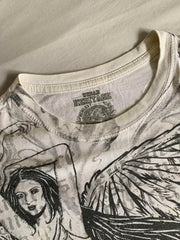 Threebooy 200s Angel New Fashion Goddess Printed T Shirt Short Sleeve Female Street Popular Vintage Casual Joker Sports T Shirt Unisex