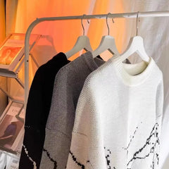 Threebooy Splash Ink Men's Sweaters Japanese Retro Winter Man Jersey Pullover Knit Y2k Ugly Sweaters 2024 New Goth Punk Knitwear Clothing