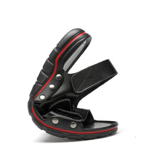 Threebooy Summer Men Leather Casual Sandals Plus Size 50 Outdoor Black Walking Soft Luxury Shoes Sandalias Hombre New Fashion