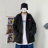 Threebooy Men Harajuku Solid color Mens Streetwear Long Sleeve Male Vintage Korean Fashions shirts Oversized shi