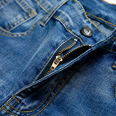 Threebooy Summer Men's Slim Denim Shorts Business Casual Fashion Loose Stretch All-Match Jeans Male High-End Brand Five-Point Pants