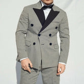 Threebooy Men Suits Herringbone Houndstooth Plaid Solid Color High Quality Fashion Formal Business Wedding Causal Prom