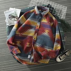Threebooy Hip Hop Tie Dye Snap Button Long Sleeve Shirts Men Fashion Casual Streetwear Dress Shirt Coats Male Hipster Shirts Tops