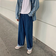 Threebooy Baggy Denim Pant Men Loose Straight Wide Leg Jeans Men's Women's Streetwear Skateboard Hip Hop Casual Trousers Oversized 2XL