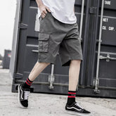Threebooy Mens Cargo Shorts Brand New Army Shorts Men Loose Work Casual Short Pants Plus Size Orange