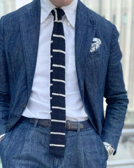 Threebooy Costume Homme Denim Suits Suits Tailor-Made 2 Pieces Slim Fit Coat Pants Prom Tuxedos Wedding Groom Formal Work Casual Tailored