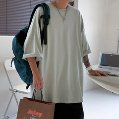 Threebooy Men's Solid Color Fashion T-shirt Short Sleeve Simple Multicolor Tshirts Round Neck Clothes High-quality T Shirt M-2XL