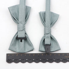 Threebooy Soft Polyester Solid 15 Colors Father-son Bowtie Set Black Blue Khaki Butterfly Casual Bow Tie For Men Boy Wedding Accessory