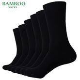 Threebooy Match-Up Men Bamboo Black Socks Breathable Business Dress Socks (6 Pairs/Lot)