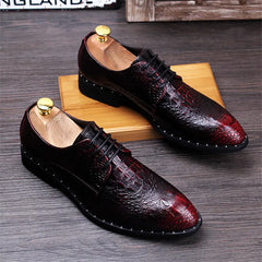 Threebooy Men's Dress Shoes Lace-Up Wedding Party Shoes Mens Business Office Flats Plus Size Men Fashion