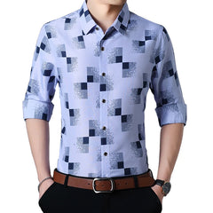 Threebooy Plaid Shirts Men Fashion New Autumn Button Down Long Sleeve Casual Social Shirt Business Office Plus Size 7XL
