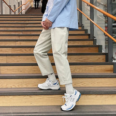 Threebooy Korean Style Men's Fashion Trend Slim Fit Casual Pants Khaki/black/Apricot Color Straight Pants High-quality Trousers M-5XL
