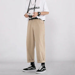 Threebooy Men's Simple Leisure Mens Cotton Harem Pants Loose Fashion Trend Black Color Casual Pants Male Trousers Plus Size S-2XL