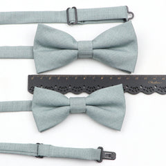 Threebooy Soft Polyester Solid 15 Colors Father-son Bowtie Set Black Blue Khaki Butterfly Casual Bow Tie For Men Boy Wedding Accessory