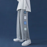 Threebooy Strange taste casual pants autumn and winter Korean students' slim and versatile loose straight HIP HOP wide leg sports pants