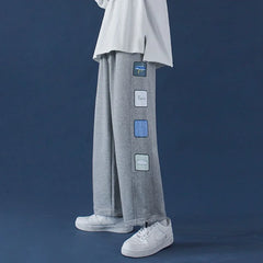 Threebooy Strange taste casual pants autumn and winter Korean students' slim and versatile loose straight HIP HOP wide leg sports pants