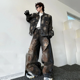 Threebooy Men's Eclipse Distressed Denim 2-Piece Set