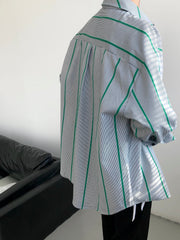 Threebooy In loose casual striped shirt NA656