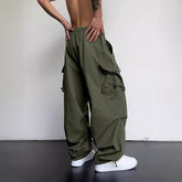 starboy outfit 2024 Nylon Quick-Drying Overalls Men's Summer New American Parachute Pants High Waist Wide Leg Casual Drawstring