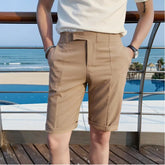 Threebooy High Quality Korean Solid Slim Fit Suit Shorts Men Clothing Simple All Match Business Formal Wear Short Homme Streetwear