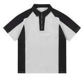 Threebooy Vintage Splicing Polo Shirts Men Streetwear Hip Hop Half Zipper Sport Tshirt Harajuku Loose Casual Short Sleeve Tees Tops Unisex
