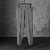 Threebooy New Fashion Male Suit Pants Light Luxury Draped Cropped Button-down Business Casual Pants Premium Slim-fit Elegant Dress Trouser