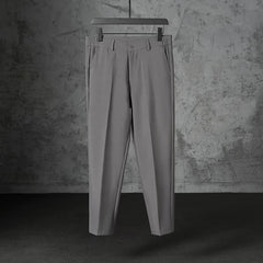 Threebooy New Fashion Male Suit Pants Light Luxury Draped Cropped Button-down Business Casual Pants Premium Slim-fit Elegant Dress Trouser