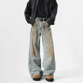 Threebooy Men's Jeans baggy Denim pants Loose Fit Casual Style American Streetwear Straight Novel design Leg Pants Trendy Brand