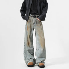 Threebooy Men's Jeans baggy Denim pants Loose Fit Casual Style American Streetwear Straight Novel design Leg Pants Trendy Brand