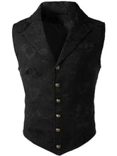 Threebooy Men's Medieval Gothic Long Vest, Vintage Steampunk Victorian Costume Waistcoat, Halloween Cosplay Formal Jacket, Renaissance LAR