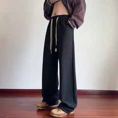 Threebooy Black Casual Pants Men Fashion Oversized Wide Leg Pants Men Streetwear Hip-hop Loose Pleated Pants Mens White Trousers M-3XL