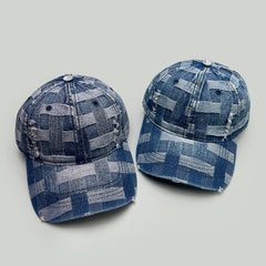 Threebooy Personal Cowboy Plaid Broken Style Baseball Hats New Men Women Sunshade Retro Versatile Distress Fashion Outdoor ins Peaked Caps