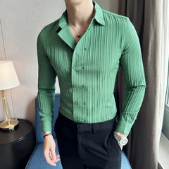 Threebooy Clothing New Casual Cotton Soft Thin Mens Shirts Slim Fit Luxury Business Long Sleeve Shirt Male Lapels Outwear Streetwear