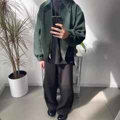 Threebooy American Retro Clean Fit High Street Jacket Men with Sense Luxury Niche Design Baseball Jacket