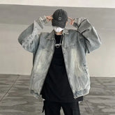 Threebooy High Street Denim Jacket Trendy Brand Men Handsome High-end Jacket