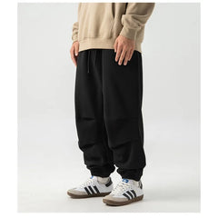 Threebooy Polar Fleece Double Pleated Sweatpants Men's Autumn Winter New Paratrooper Pants Loose Trendy Brand Casual