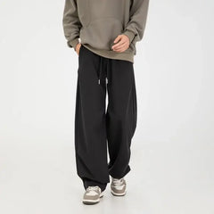 Threebooy Casual pants men's autumn curved knife trousers Japanese loose solid color basic long pants