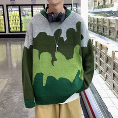 Threebooy Sweater Y2K With Hearts Harajuku Fashion Men's Clothes Winter Trend Women's Print Oversize Korean Knit Hip Hop Clothing Sweater