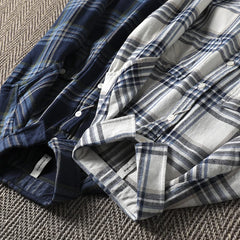 Threebooy Spring Autumn Heavyweight Pure Cotton Checkered Shirt Male Clothing Simple Versatile Men's Casual Long Sleeve Plaid Shirt Jacket