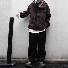 Threebooy Mens Work Clothes Jacket American Style Outdoor Windproof And Waterproof Autumn Winter Fashion Trend Loose Work Clothes Jacket