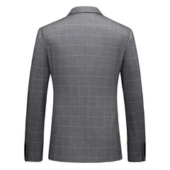 Threebooy Men's Plaid Three-Piece Suit Set Fashion Handsome Business Groom Dress with Vest And Trousers