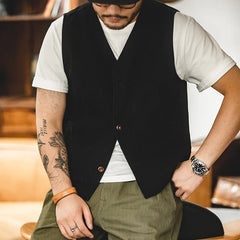 Threebooy American Vintage Layover Hunting Vest With Sleeveless Tank Top Amekaji Jacket Coat For Men